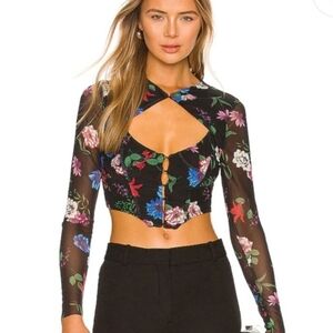 AFRM Macie Top in Fall Noir Floral MED